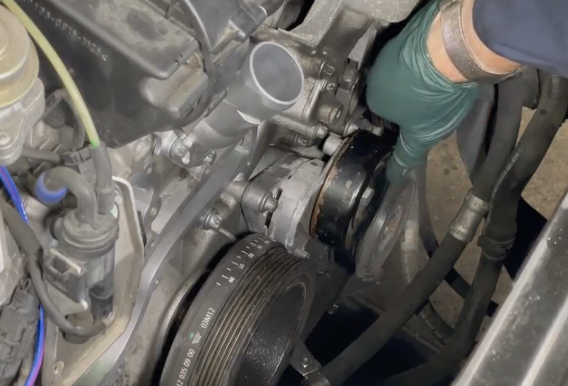 M112 V6 M113 V8 Belt Tensioner or Just Pulley Replacement Instructions